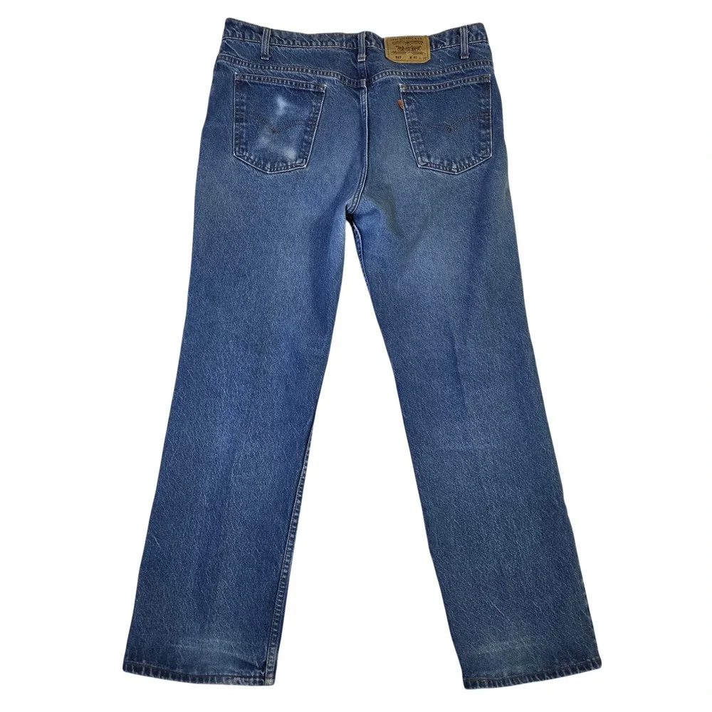 VTG Levi's 517 Jeans 40x32 Orange Tab Bootcut Blue Mens Denim *READ*
